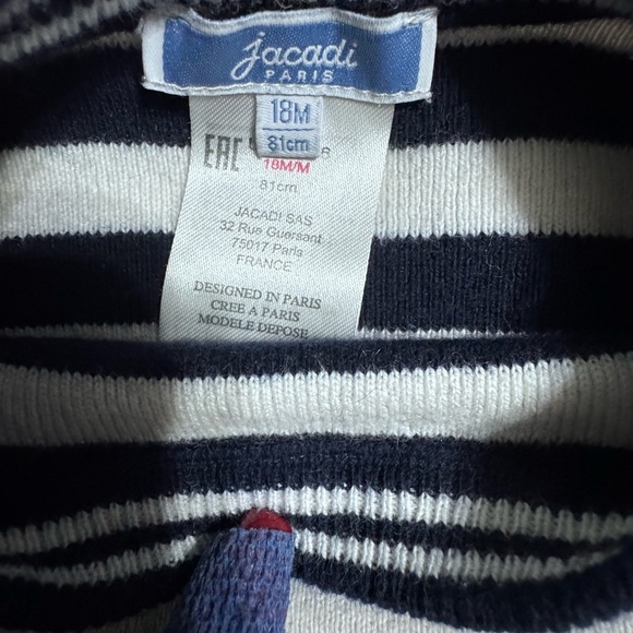 JACADI PARIS French style sweater stripes cotton/wool blend.Size 18 month k220 - Picture 3 of 3